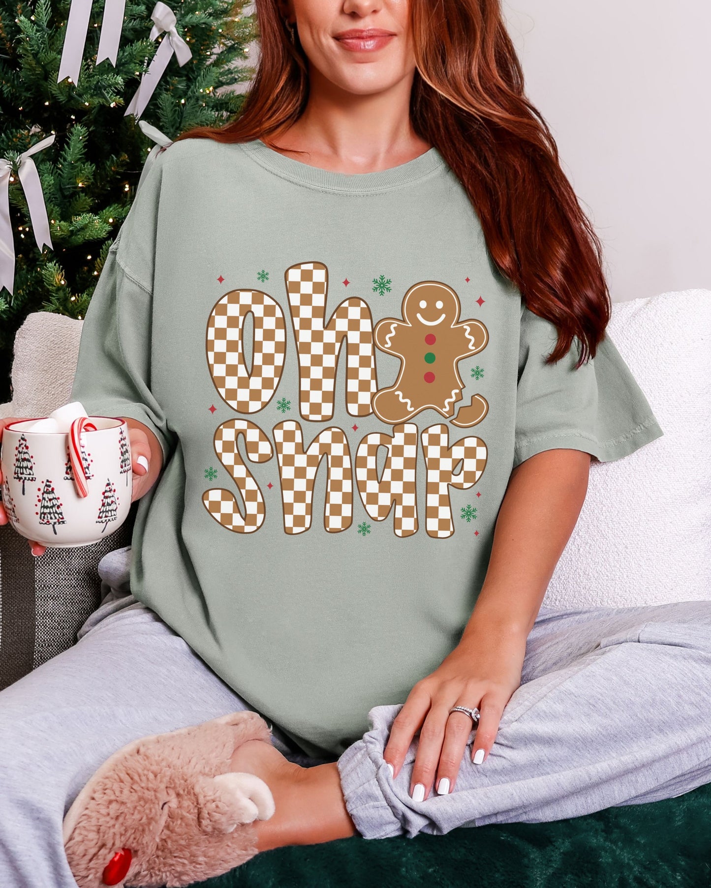 Oh Snap T-Shirt – Comfort Colors Retro Holiday Gingerbread Cookie Tee