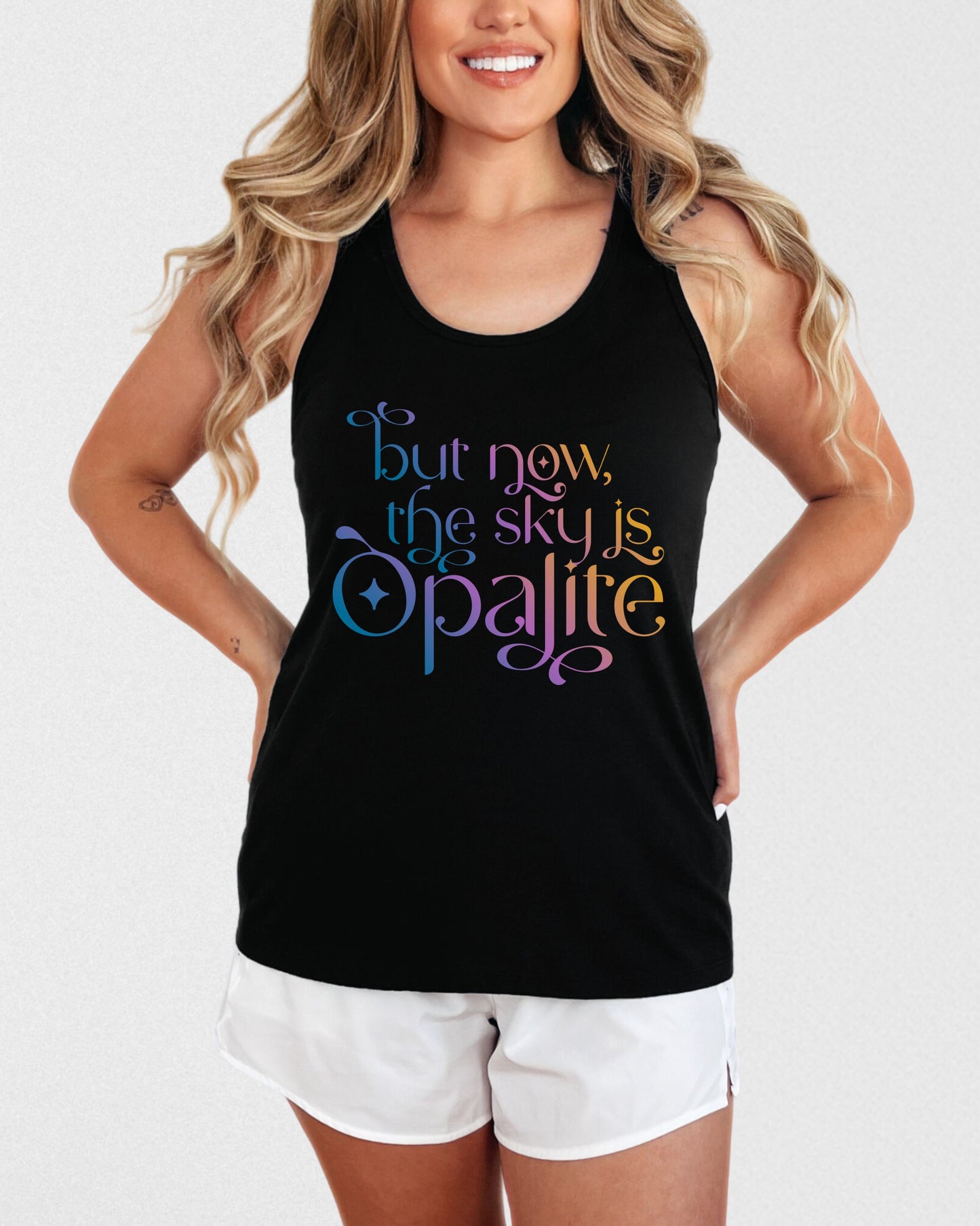 Now the Sky Is Opalite Slim Fit Tank Top – Colorful Gradient Aesthetic Racerback