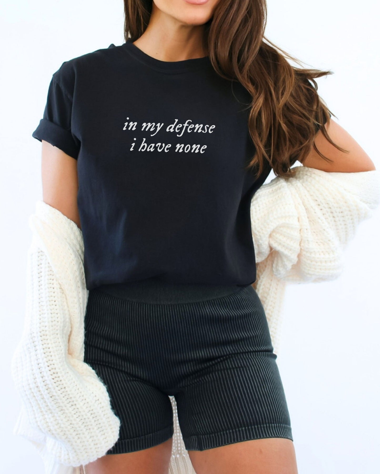 in my defense i have none T-Shirt – Comfort Colors Folklore-Inspired Tee