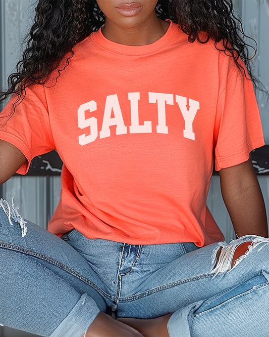 SALTY T-Shirt – Comfort Colors Graphic Tee for Beach, Coastal, and Sassy Vibes