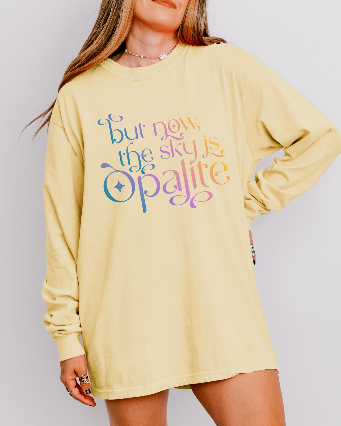 Opalite Showgirl Long Sleeve – Comfort Colors Gradient Aesthetic Shirt