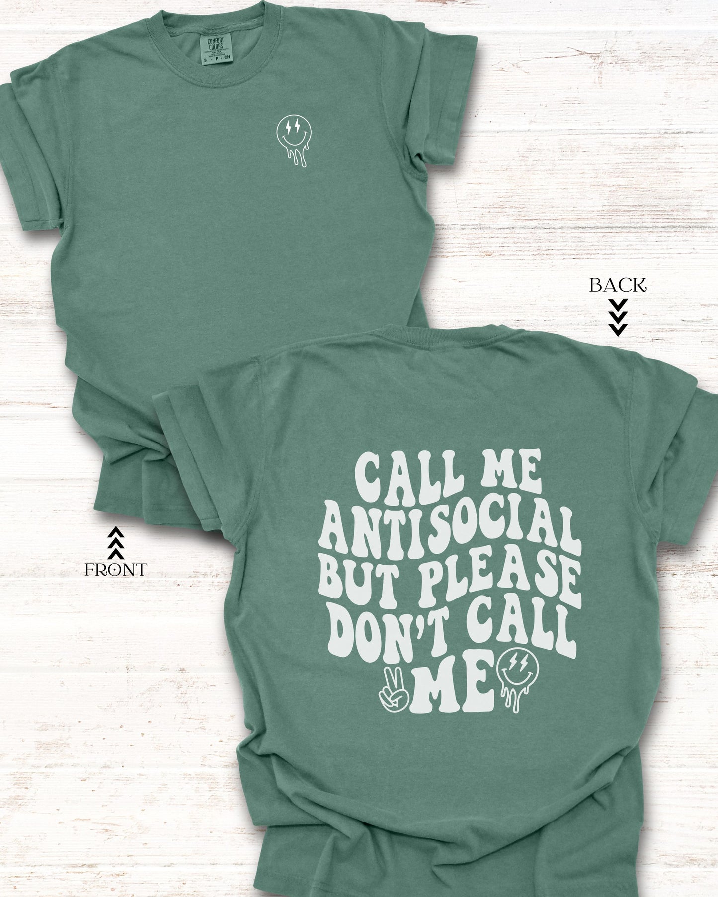 Call Me Antisocial But Please Don’t Call Me T-Shirt – Comfort Colors Retro Graphic Tee
