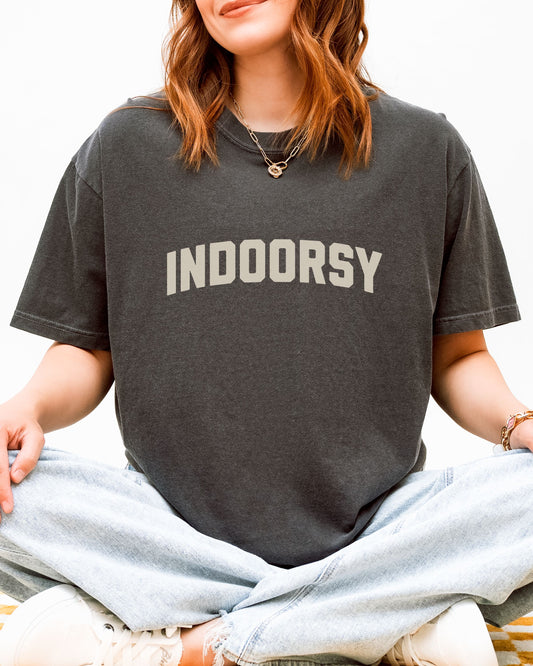 Indoorsy T-Shirt – Comfort Colors Cozy Sarcastic Graphic Tee