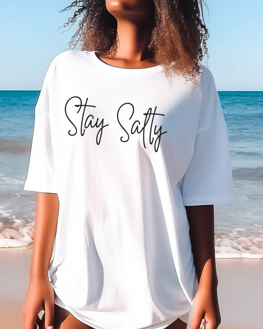 Stay Salty Comfort Colors T-Shirt – Coastal Graphic Tee for Beach Lovers